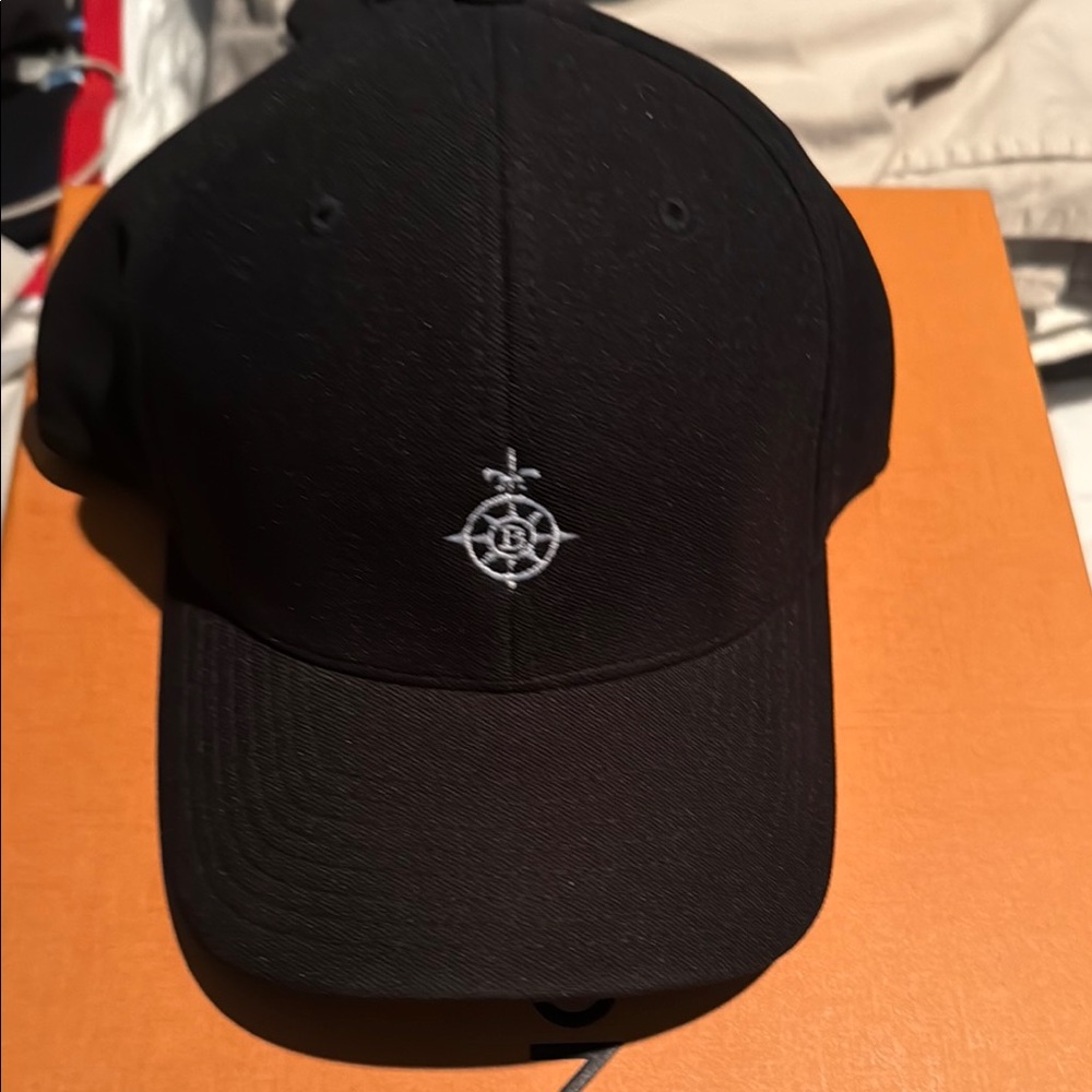 Black Baseball Cap with Embroidered Bayonne golf club logo